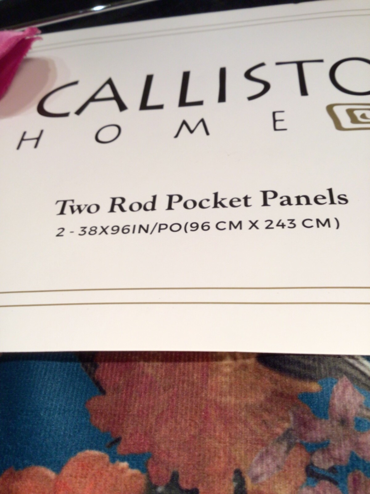CALLISTO HOME Window Curtain panels 38 x 96 Multicolor Floral 2 Pc Set NEW