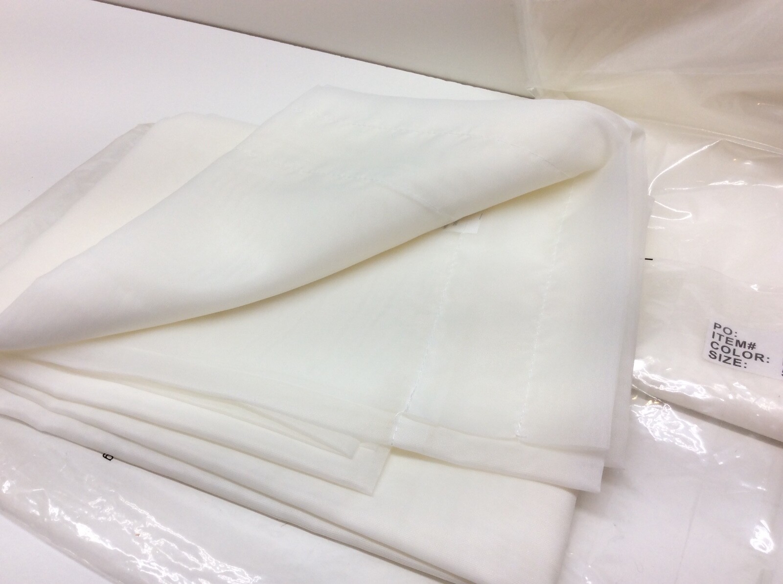 2 – Beige Voile Curtain Draper 58″ x 84″ Rod Pocket