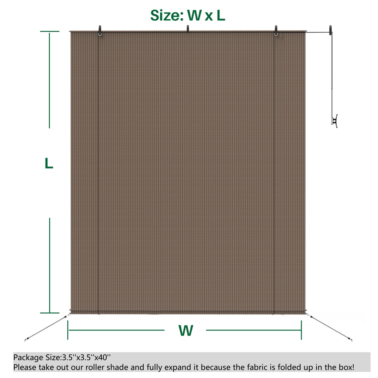 Roller up Shades Curtain Patio Deck Porch Pergola Balcony Backyard Outdoor-6FT