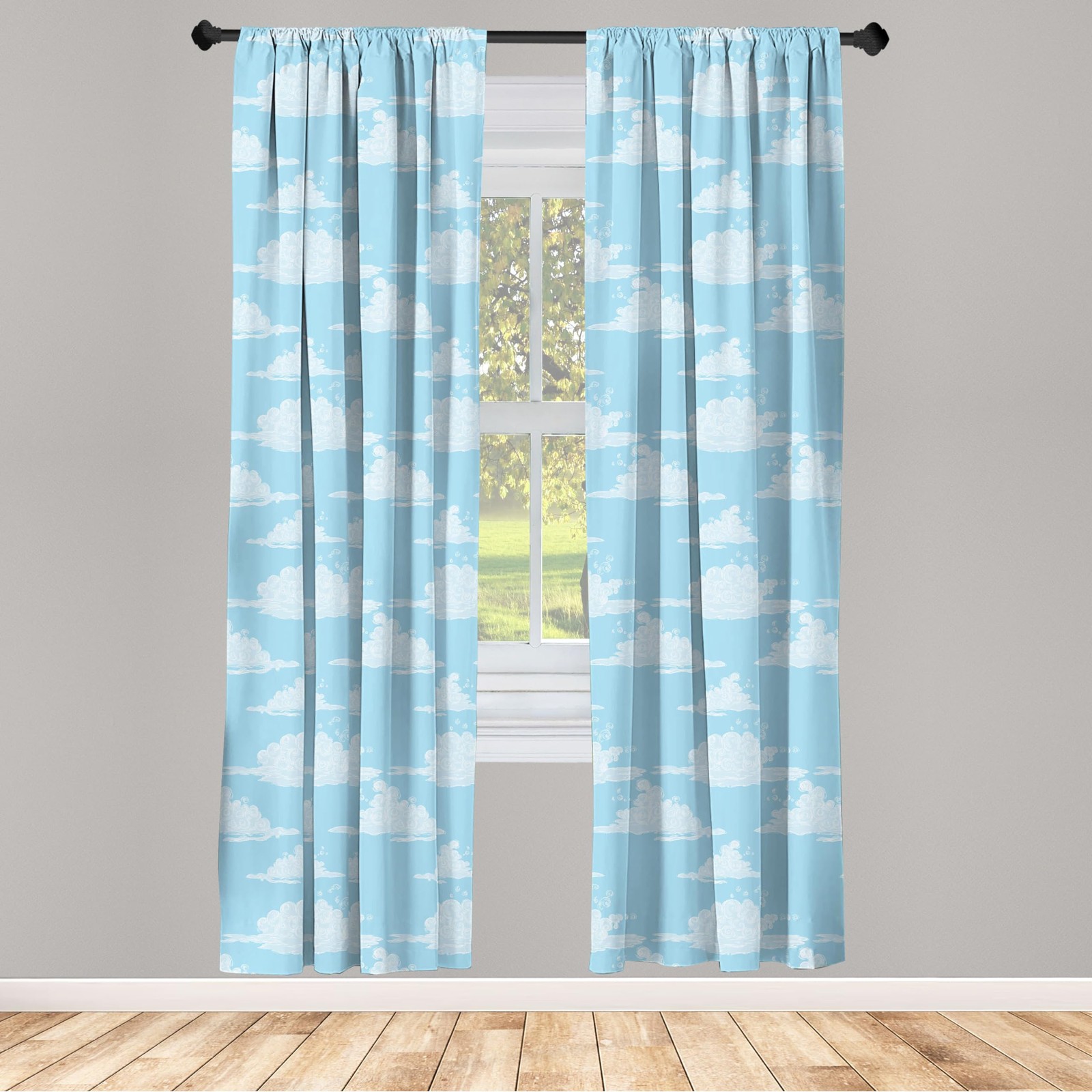 Ambesonne Seafoam Blue Window Curtains 28″ x 84″ Pack of 2 4 Panels