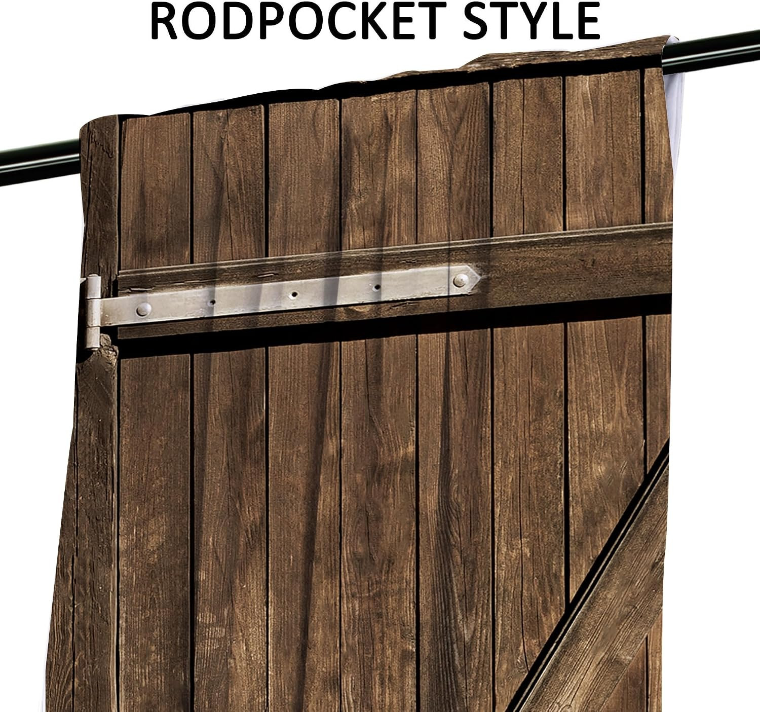 Wooden Barn Door Curtains Rod Pocket Rustic Brown Barnwood Garage Gate Western F