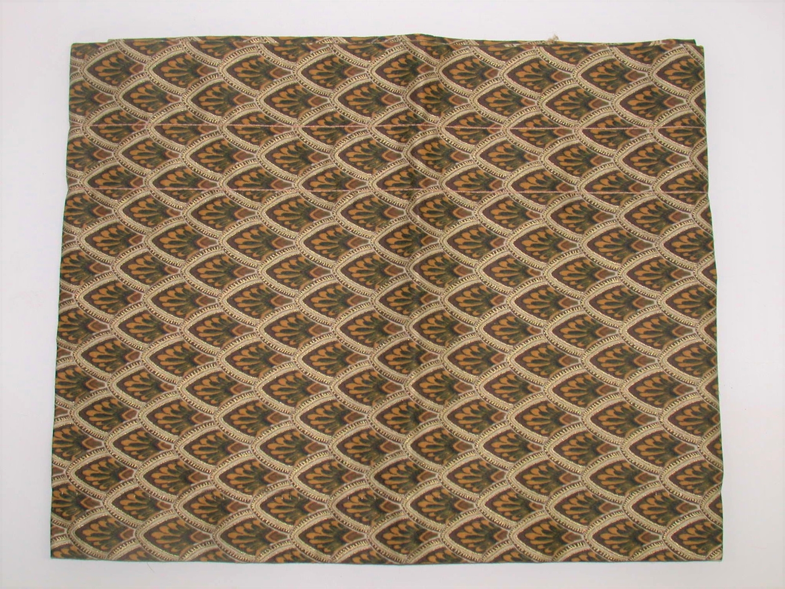 Rod Pocket Cotton Blend Valance ~ Olive Green Gold Brown ~ 11.7″ Long x 70″ Wide