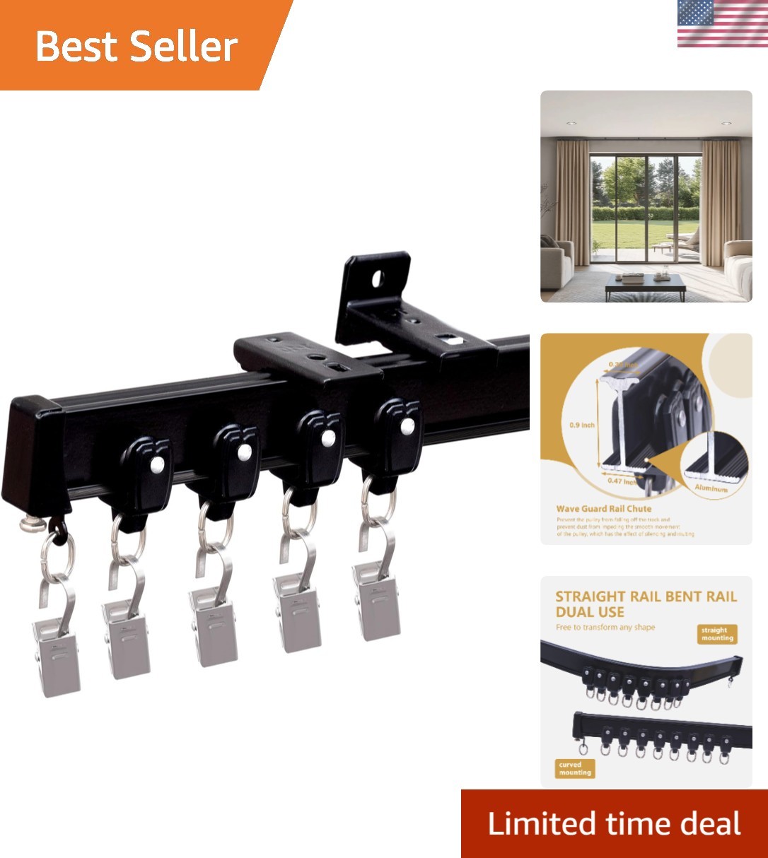 Heavy-Duty Curtain Rail – Customizable Space Divider for Home and Outdoors