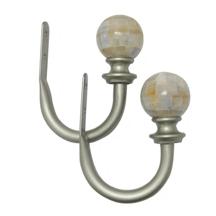 Style Selections 2-Pack Silver Steel Curtain Holdbacks- Satin Nickel Finish