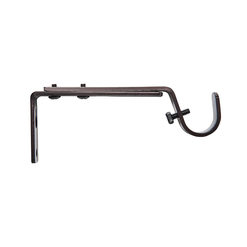 Kenney Brown Metal Adjustable Curtain Rod Bracket 3/4 in 3.5-5.5 in Proj