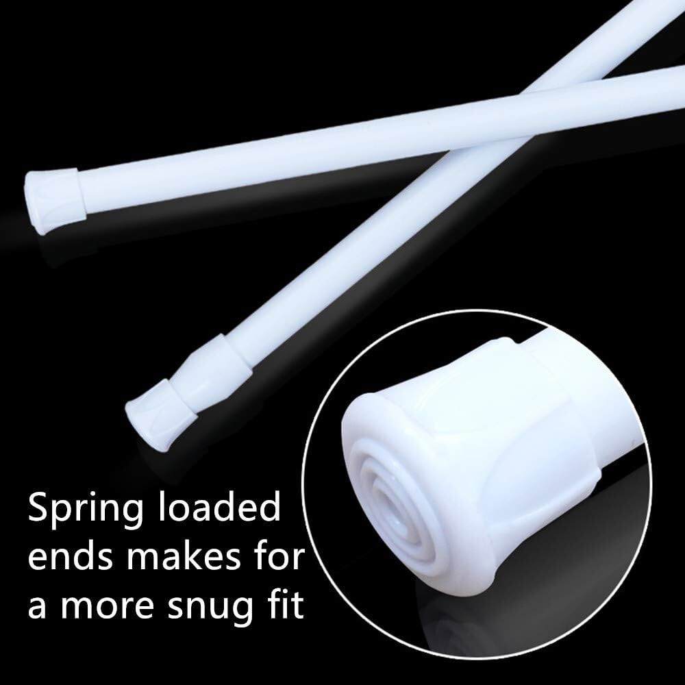 4 Pack Tension Rods 28-48 Inches Adjustable Spring Steel Cupboard Bars White