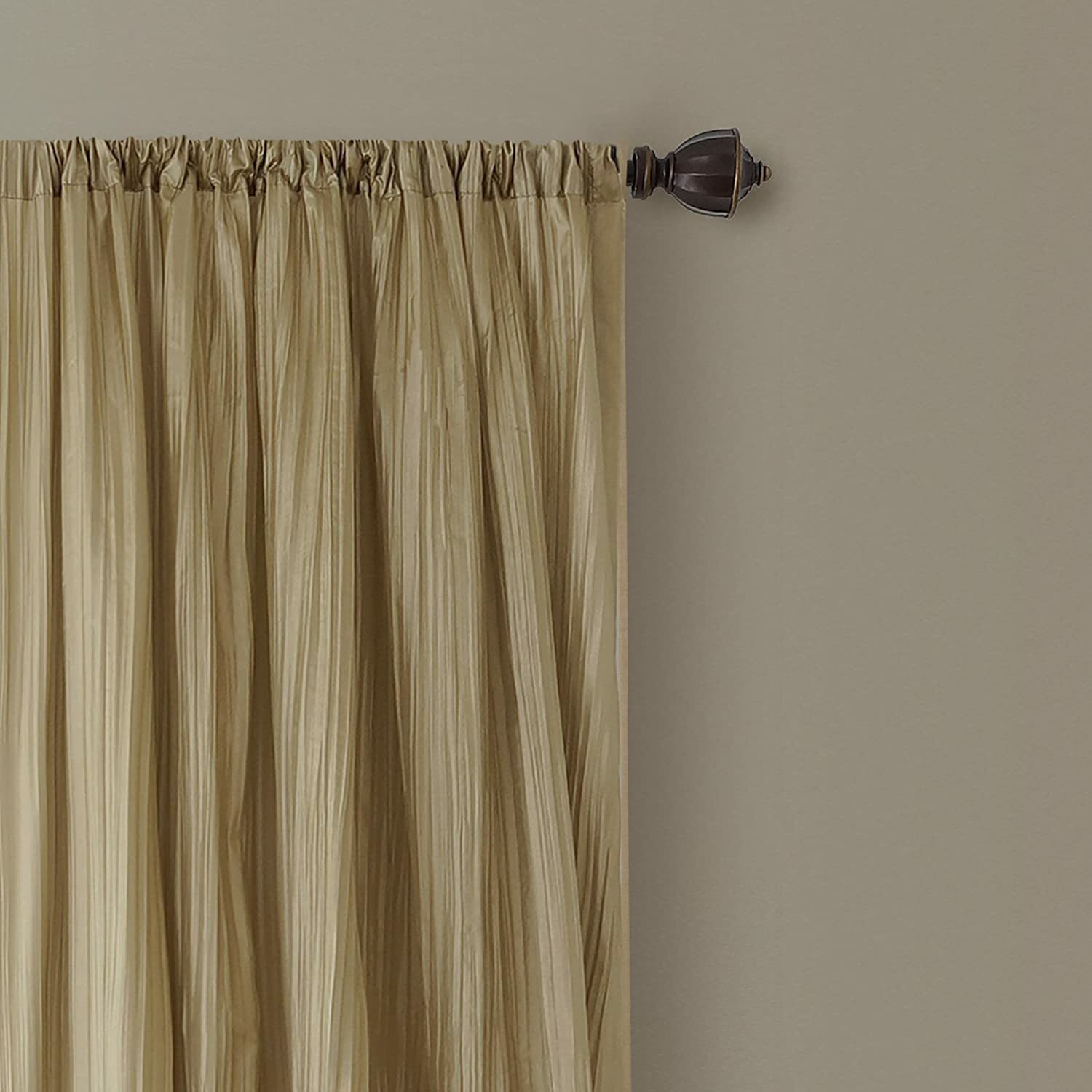 Set 2 Solid Gold Faux Silk Curtains Panels Drapes Pair WITH SCARF 84 95 108 inch