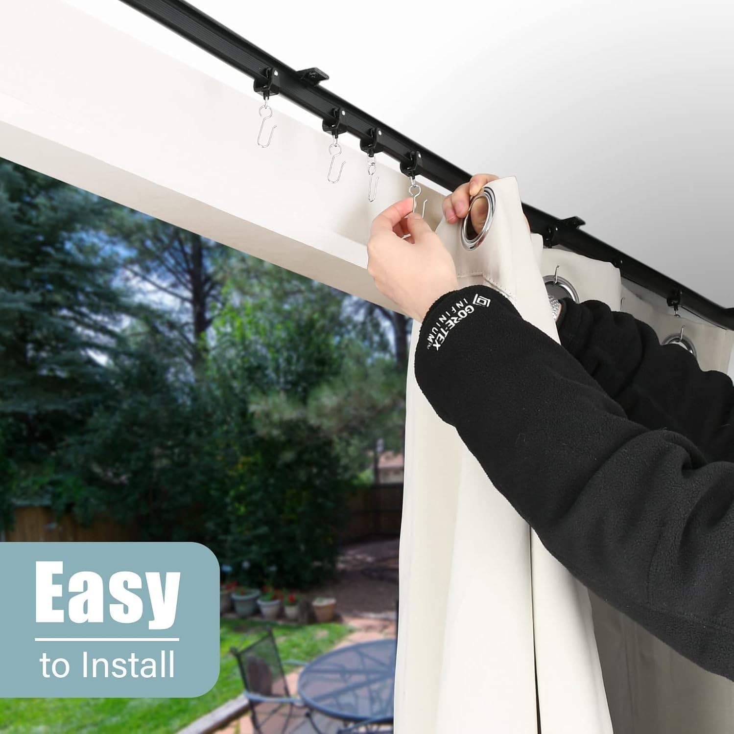 Black Flexible Ceiling Track 12 ft – Curved Curtain Rails, Room Divider, Ceil…