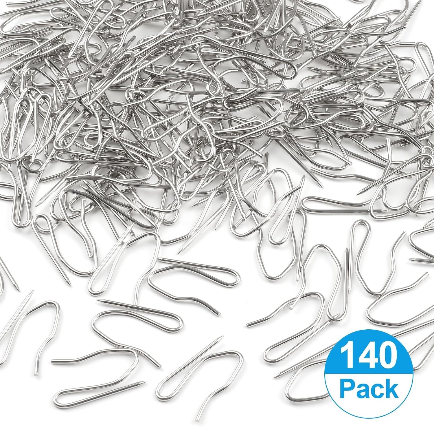 140 Pcs Metal Curtain Hooks S Shaped Drapery Pins Stainless Steel Curtain Clips