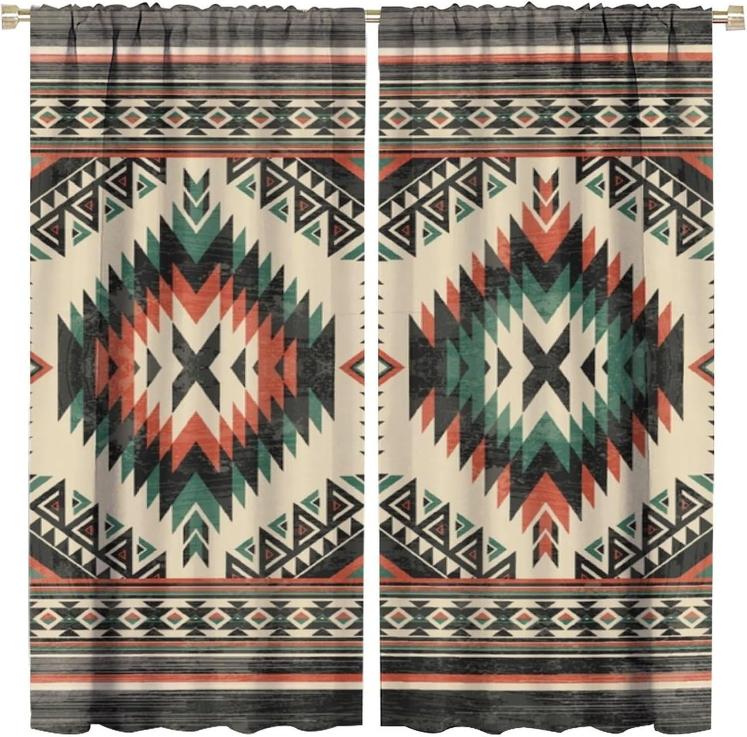 Aztec Thermal Insulated Curtain, Native American South Western Fantasy Boho