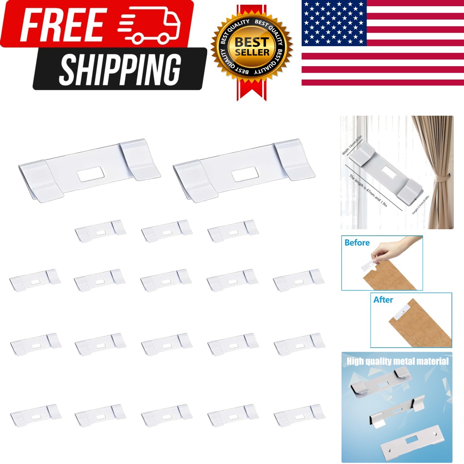 20 Pcs Vertical Blind Repair Vane Savers Metal Vertical Blind Repair Tabs Window