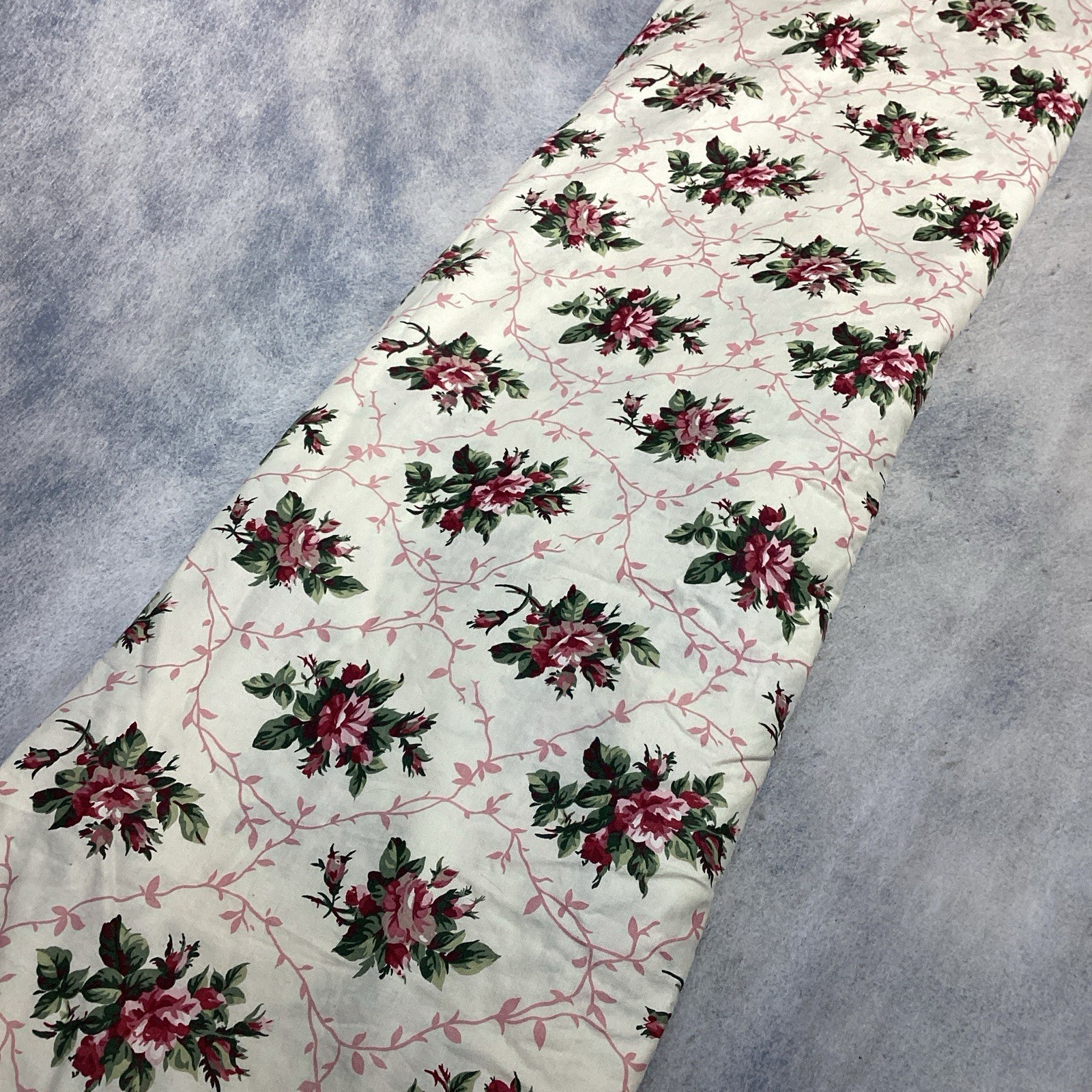HUGE Swag Draped Cotton Window Scarf Valance Cottage Floral 53″ x 200″