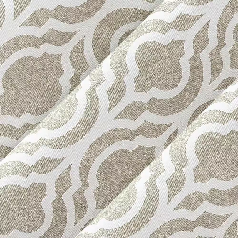 Eldon Trellis Print Taupe Polyester 40 In. W X 84 In. L Grommet Blackout Curtain