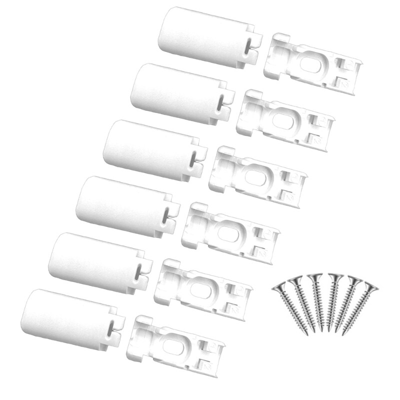 Pack of 6 Pleated Blind Parts Clamp Brackets and Tension Shoes for Fixed Shade