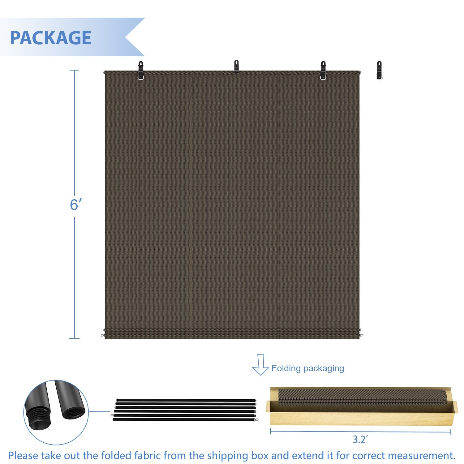Roller up Shade Roller Shade Light Filtering Gazebo Porch Garden Outdoor Brown