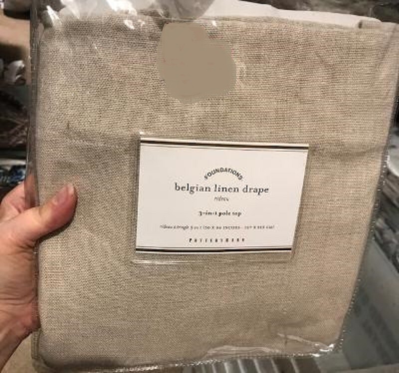 Pottery Barn Belgian Flax Linen Drape Natural 50x 84 Curtain Libeco Just One.🦩