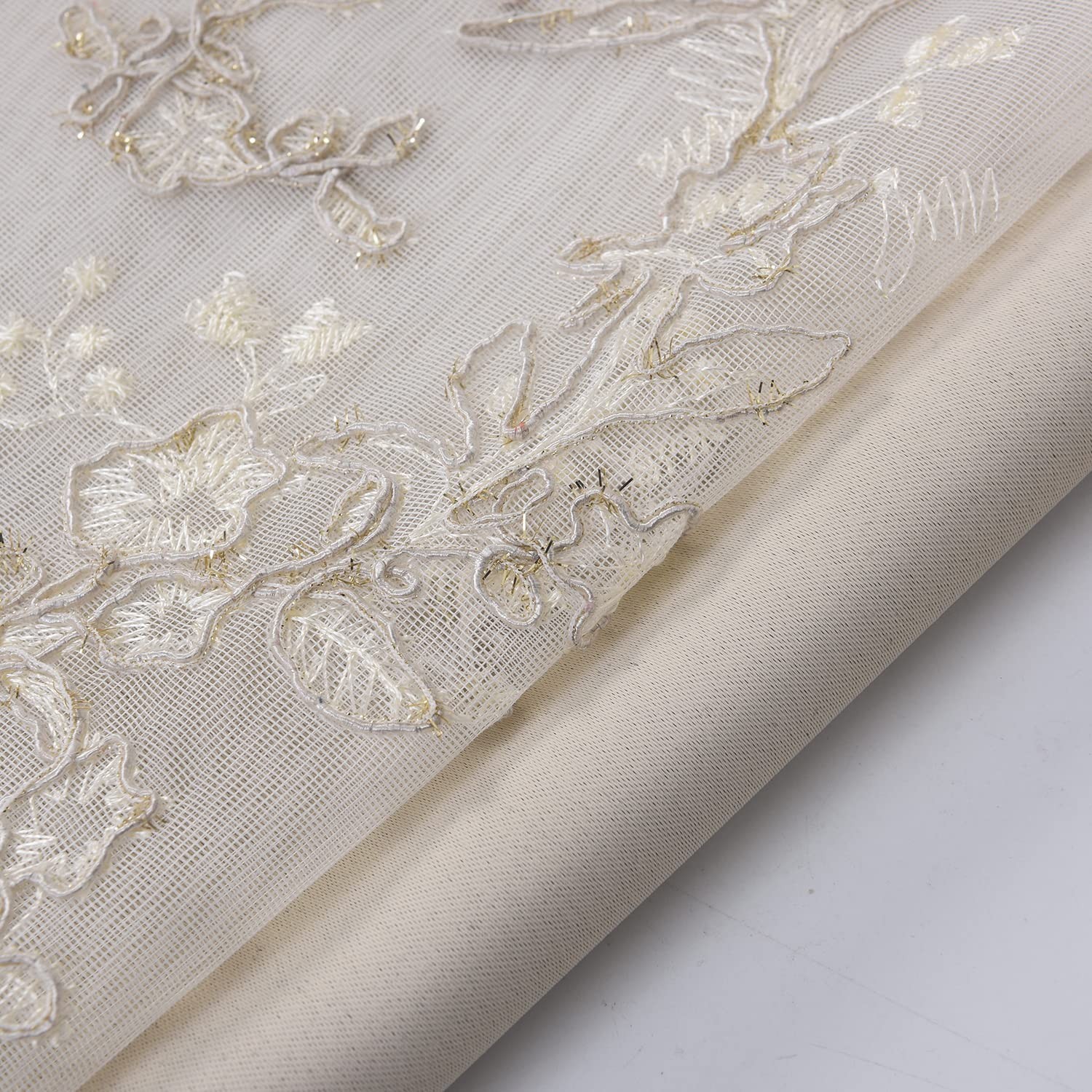 Double Layered Curtains with Embroidered White Sheer Tulle, Mix and Match Cur…