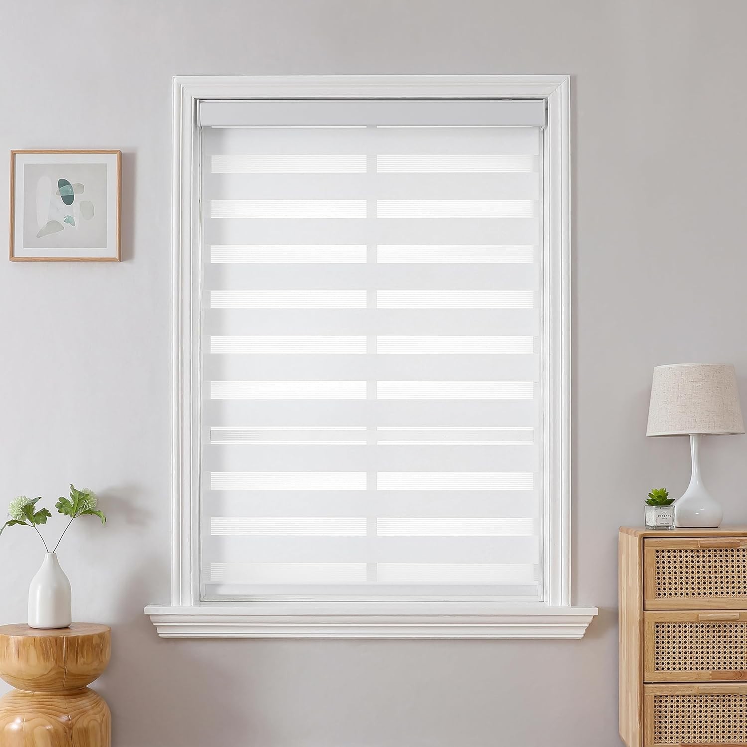 20″W x 48″H Cordless Zebra Blinds – Eco-Friendly & Fade Resistant