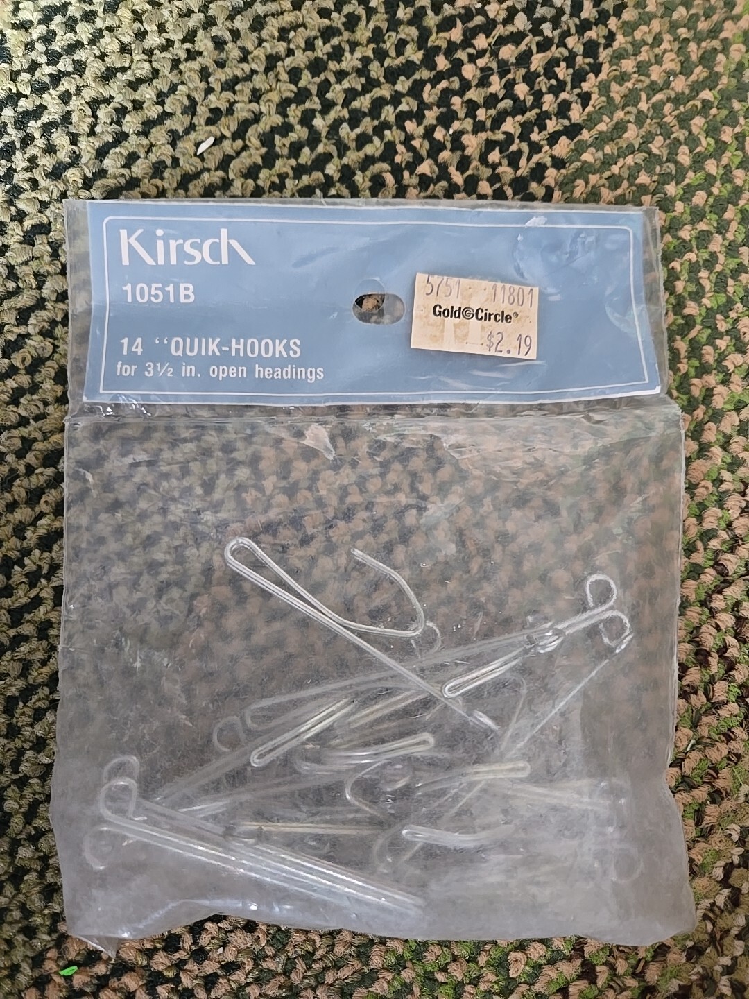 NEW KIRSCH Lot of 14 Quik-Hooks for 3 1/2″ Open Headings 1051-B
