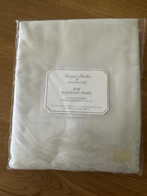 Pottery Barn Kids IVORY Monique Lhuillier Silk Blackout Drape Panel 44”x 63” NEW