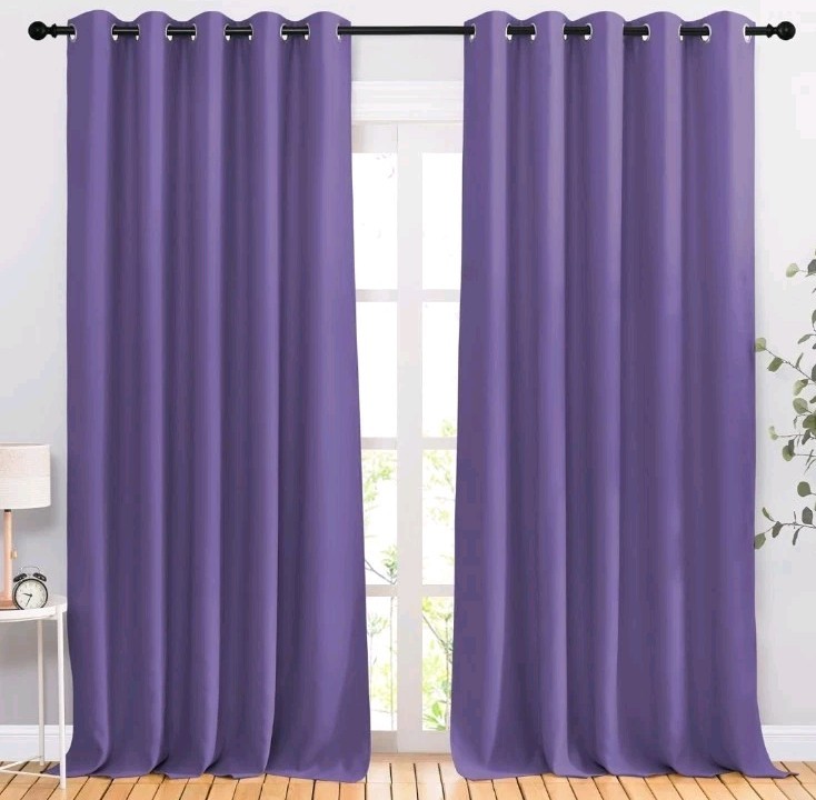 NICETOWN Blackout Lilac Purple Curtains & Drapes for Bedroom 66″x110″ 2 Panels