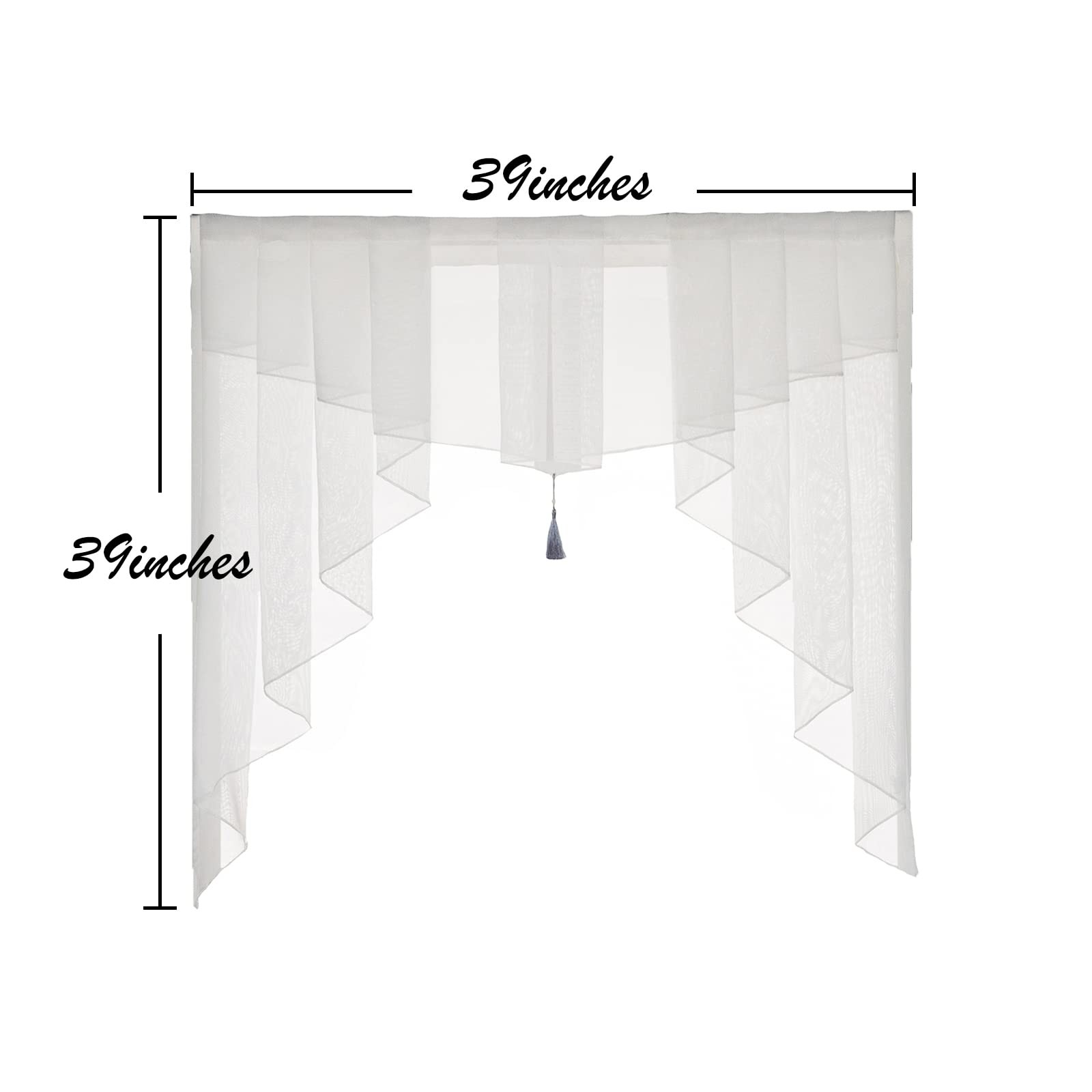 Swag Sheer Valance Curtains for Living Room, Color Matching Kitchen Valance f…