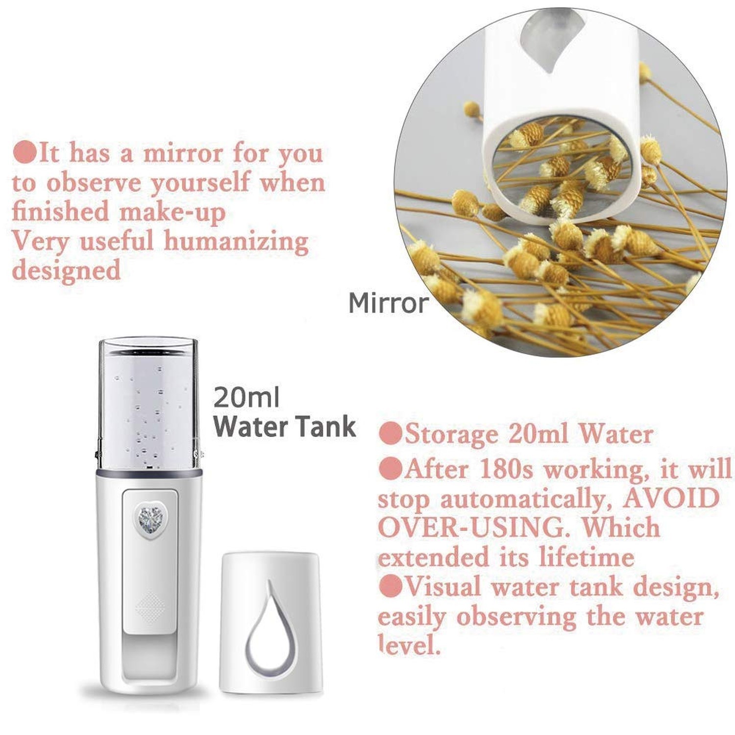 Portable Nano Facial Mister Mini Facial Steamer Atomization Eyelash Extension…