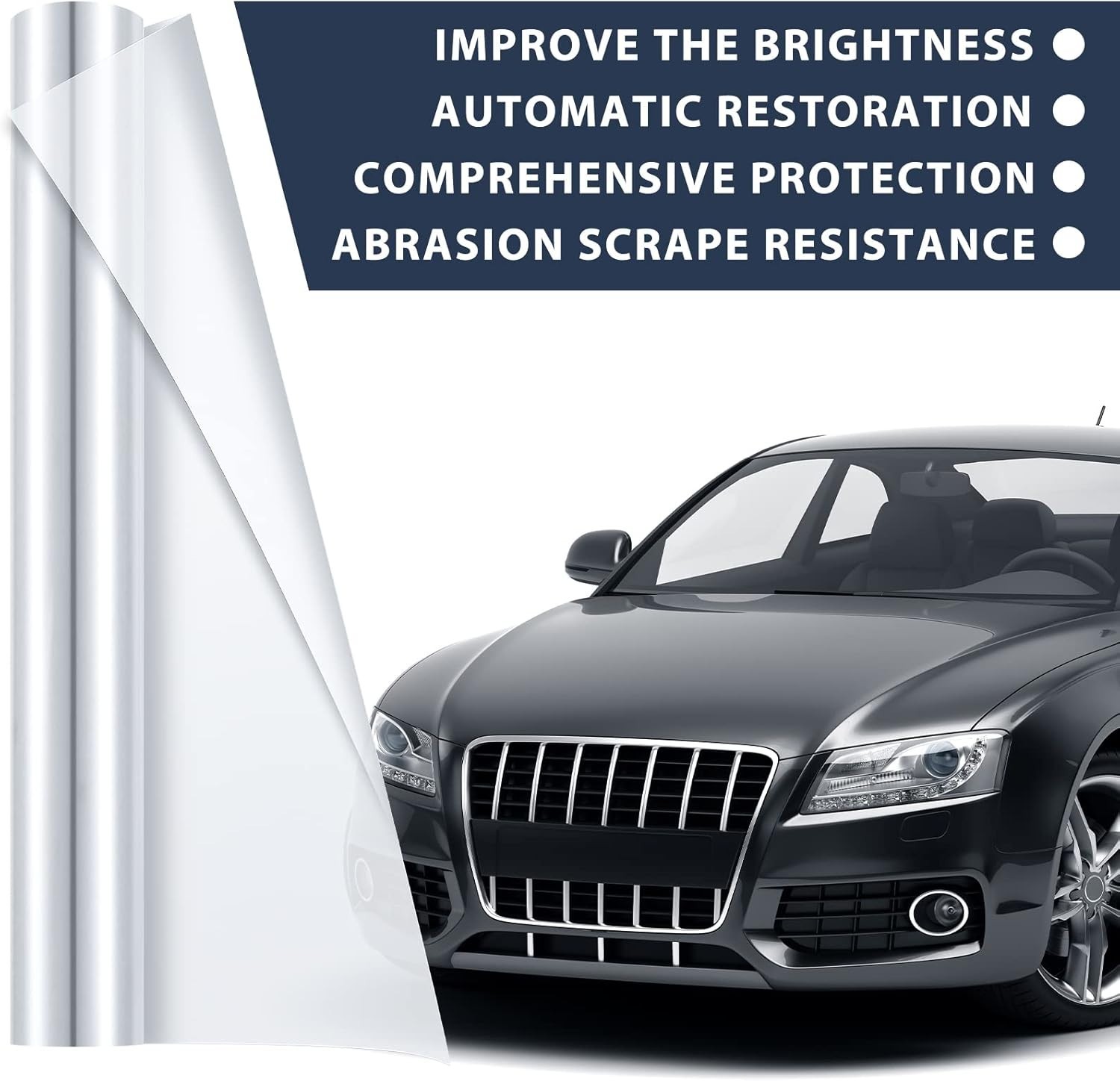 Car Surface Protection Vinyl Film – 12″X120″ Scratch Resistant Clear Wrap