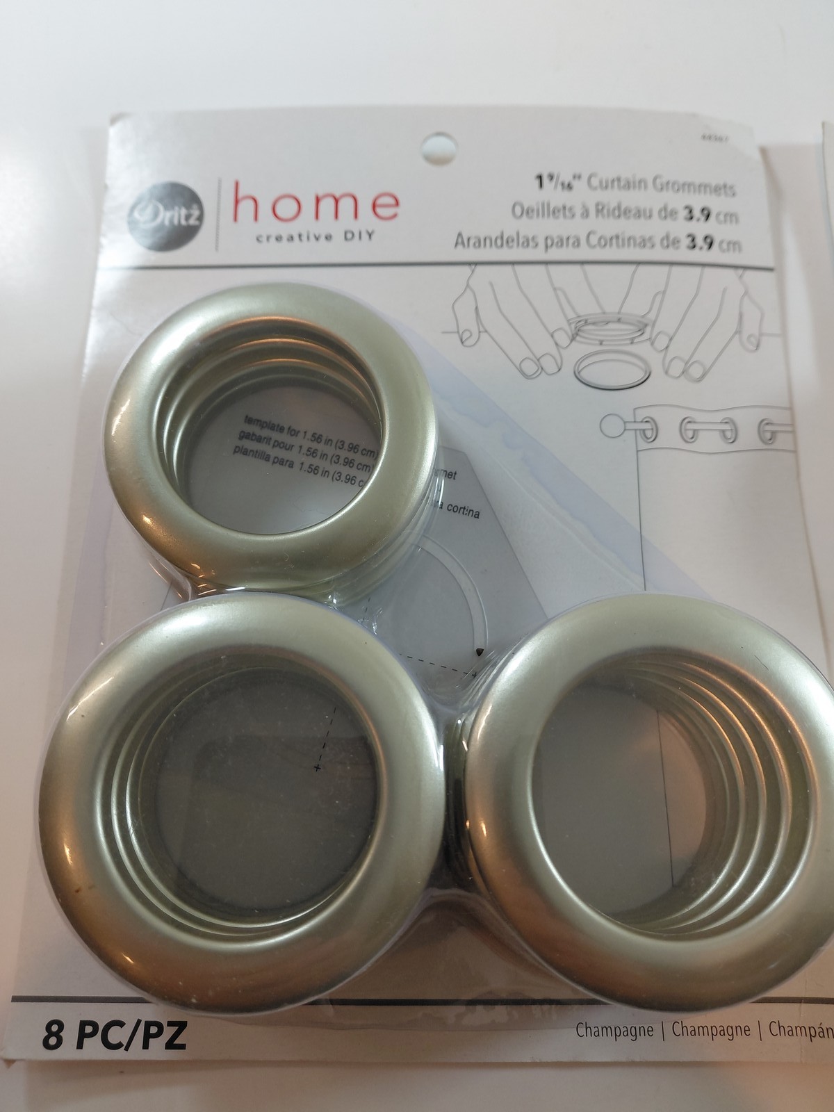 2 Packs Dritz Home Creative DIY 1 9/16″ Champagne Curtain Grommets 8 PC Each (16
