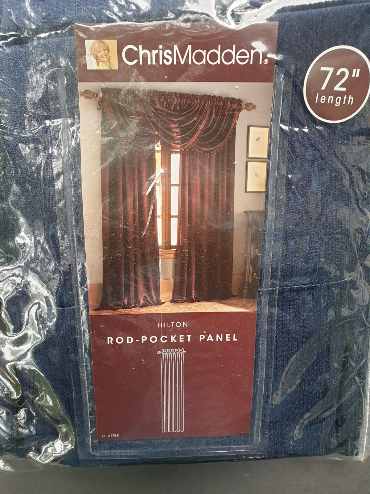 Chris Madden Rod Pocket Window Panel Indigo Blue 54 x 72 JC Penney