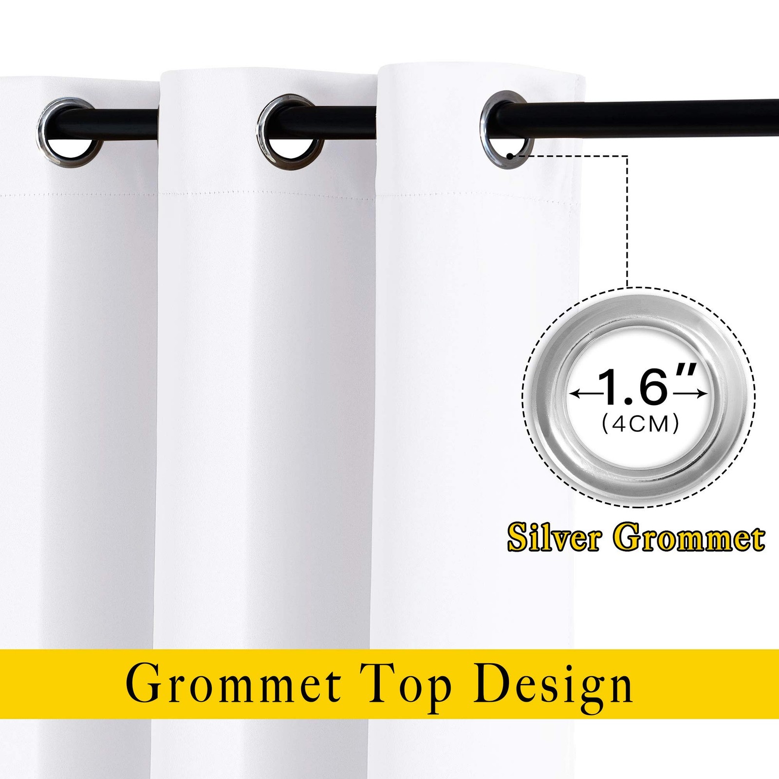 NICETOWN Curtains for Bedroom – (Pure White Color) 52 inches Width x 63 inche…