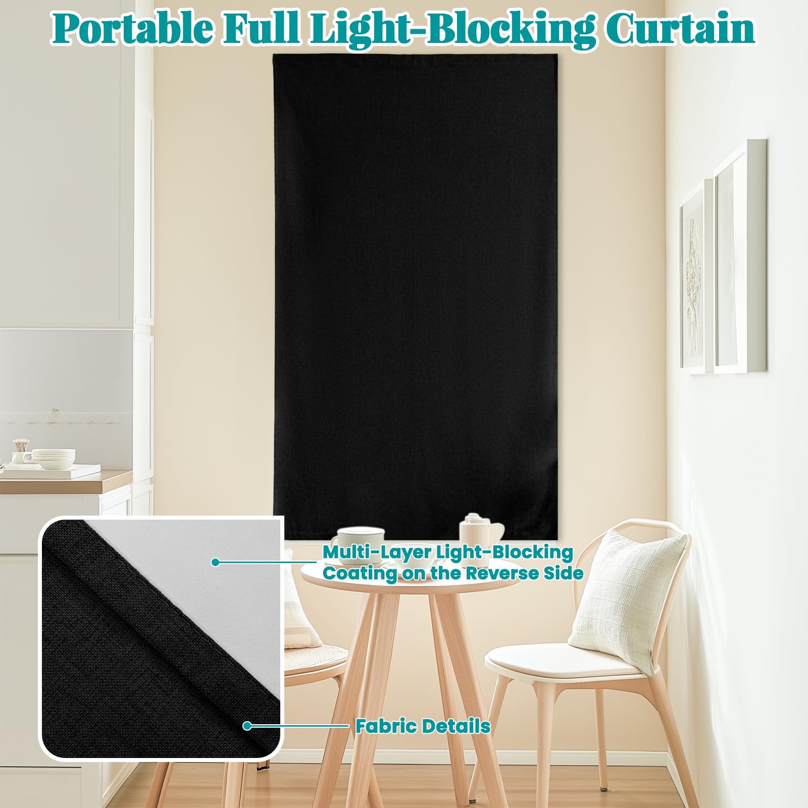 100% Blackout Tape Stick On Curtains Window Shades Pull Down Blackout Window …