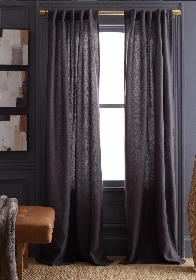 New Quince European Linen 96″ × 84″ Cotton Lined Curtain Storm, 1 Panel