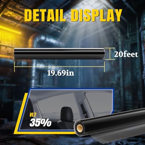 35% VLT Privacy Window Tint Car, 20in X 20FT Ceramic Tint 20″ x 20FT 35% Vlt
