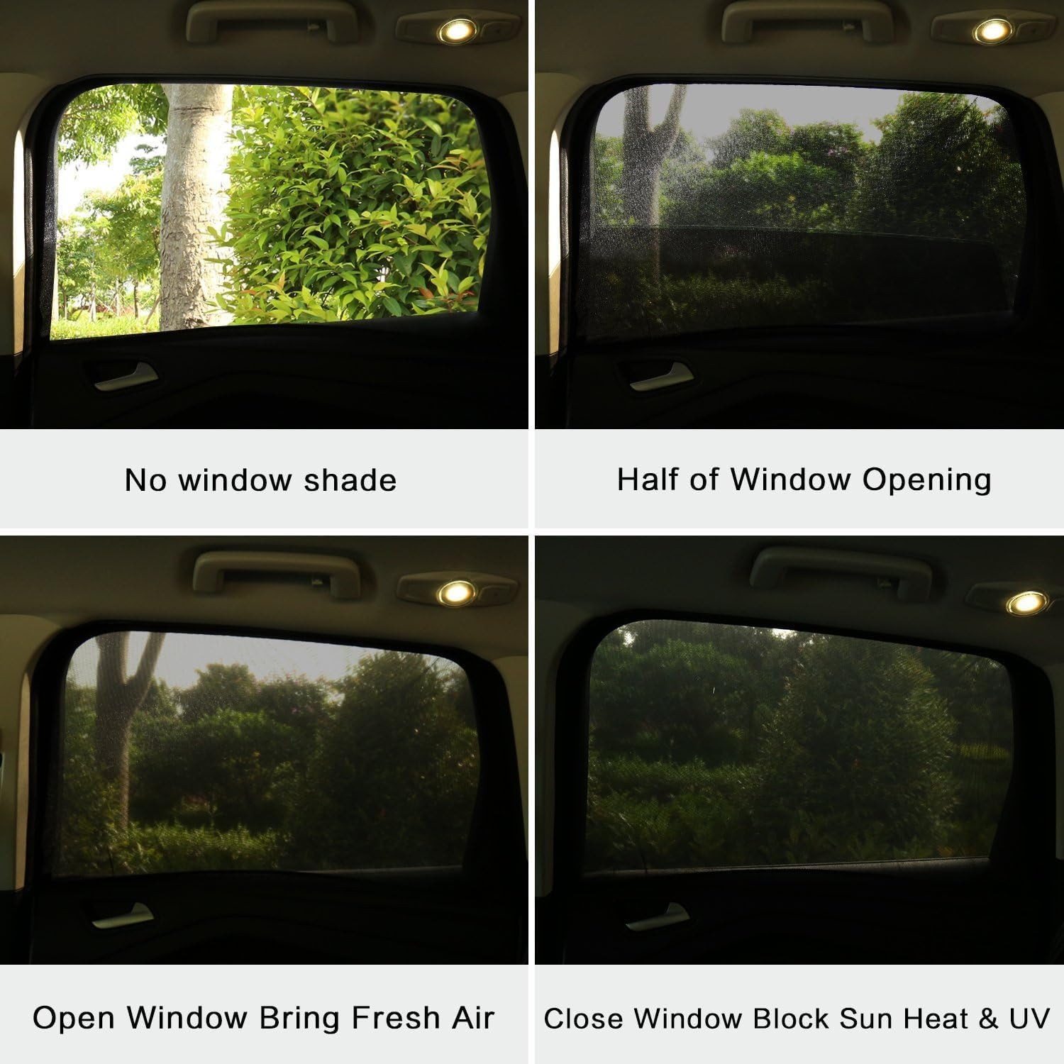 2Pack Car Window Shades Mesh Screen 27″X43″, Universal Fit Most of Cars, Large