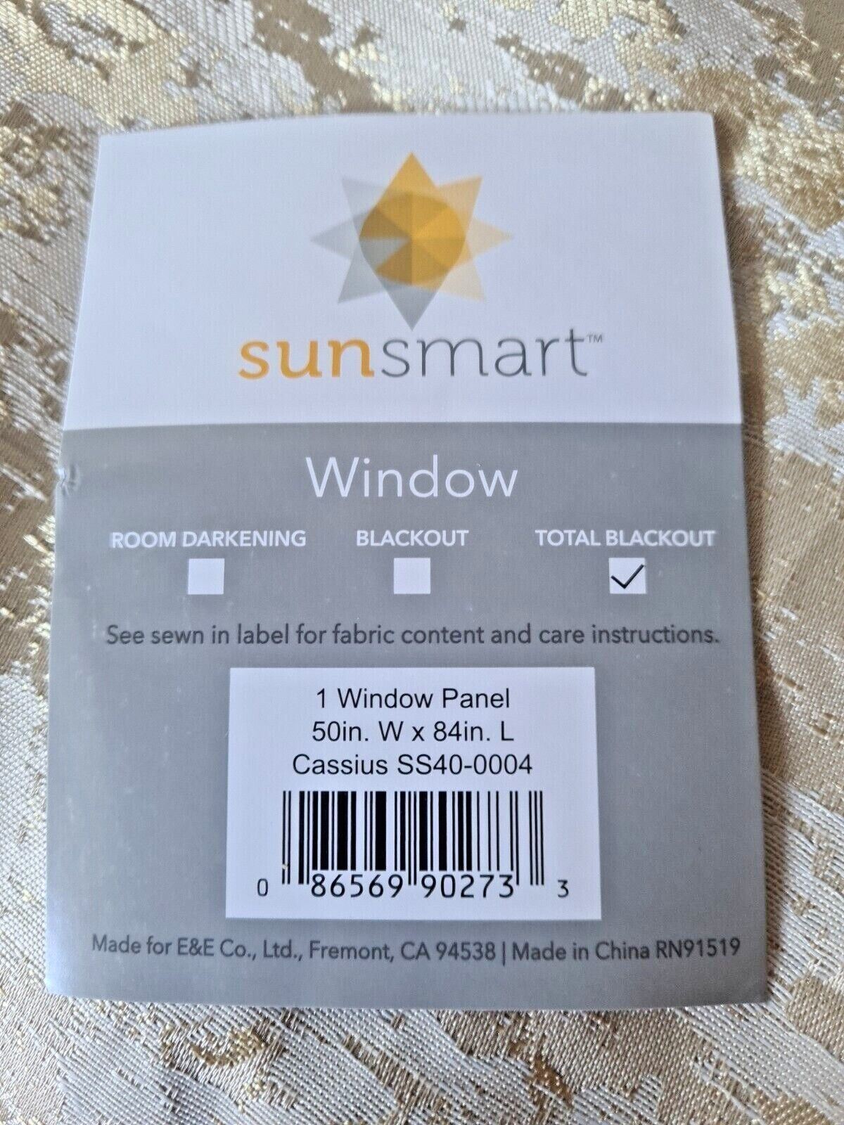 SunSmart Cassius 50″ x 84″ Marble Jacquard Total Blackout Window Panel Gold NEW