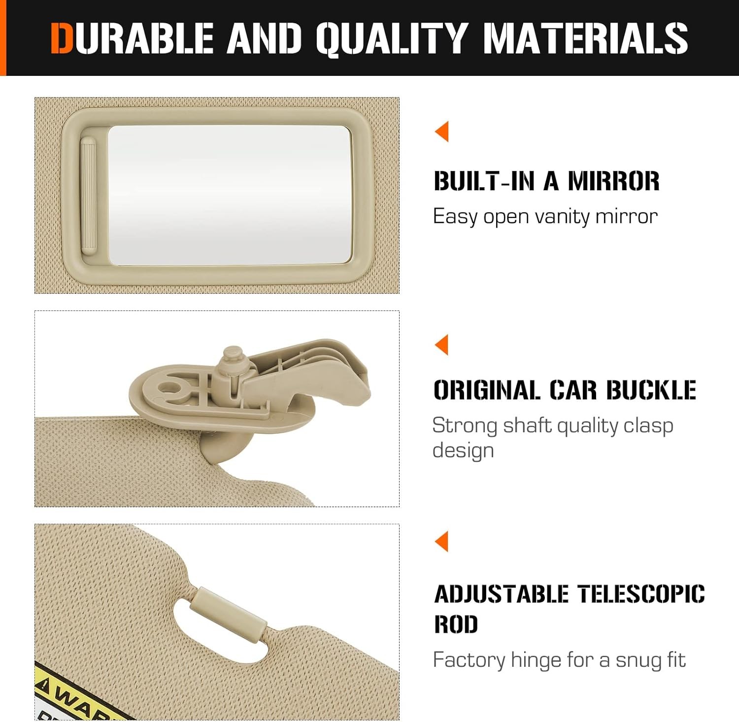 Left Driver & Right Passenger Sun Visor Beige Left Driver & Right Passenger Side