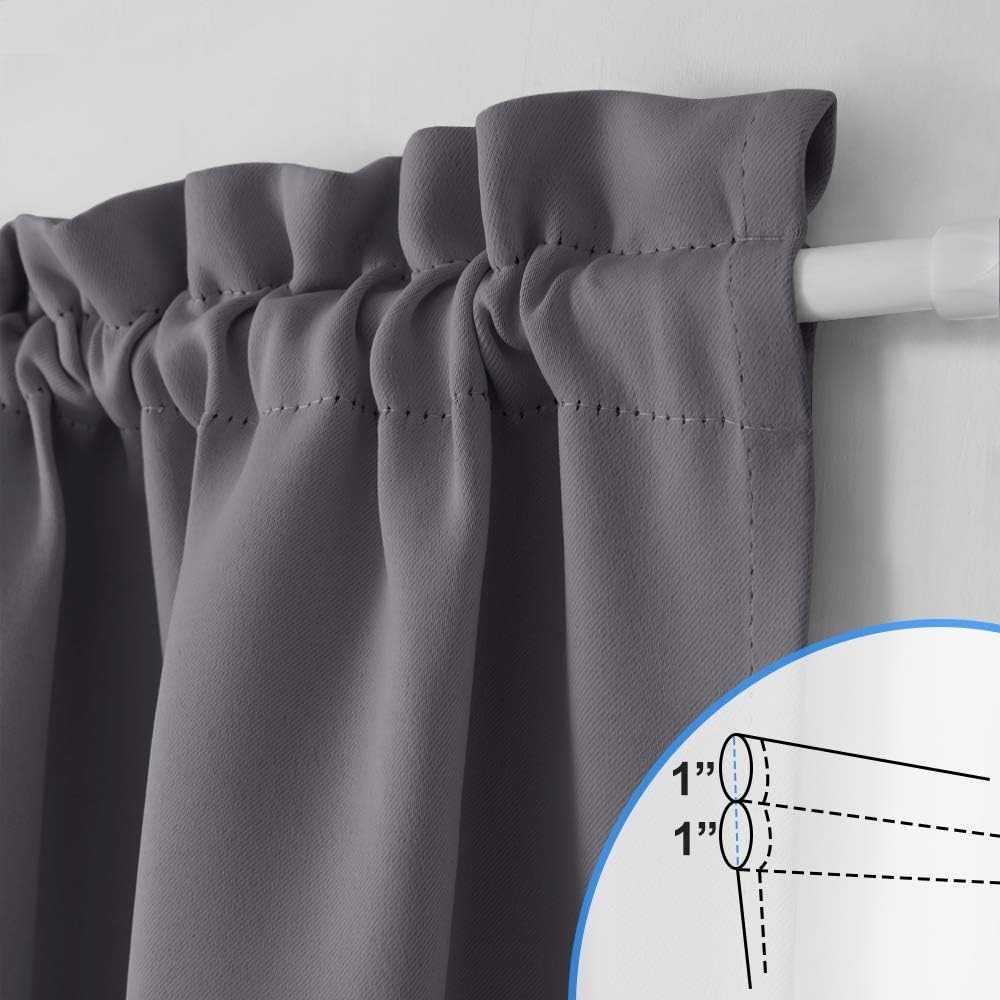 Door Curtain Panel, Grey French Door Curtains Blackout Thermal Insulated Curt…