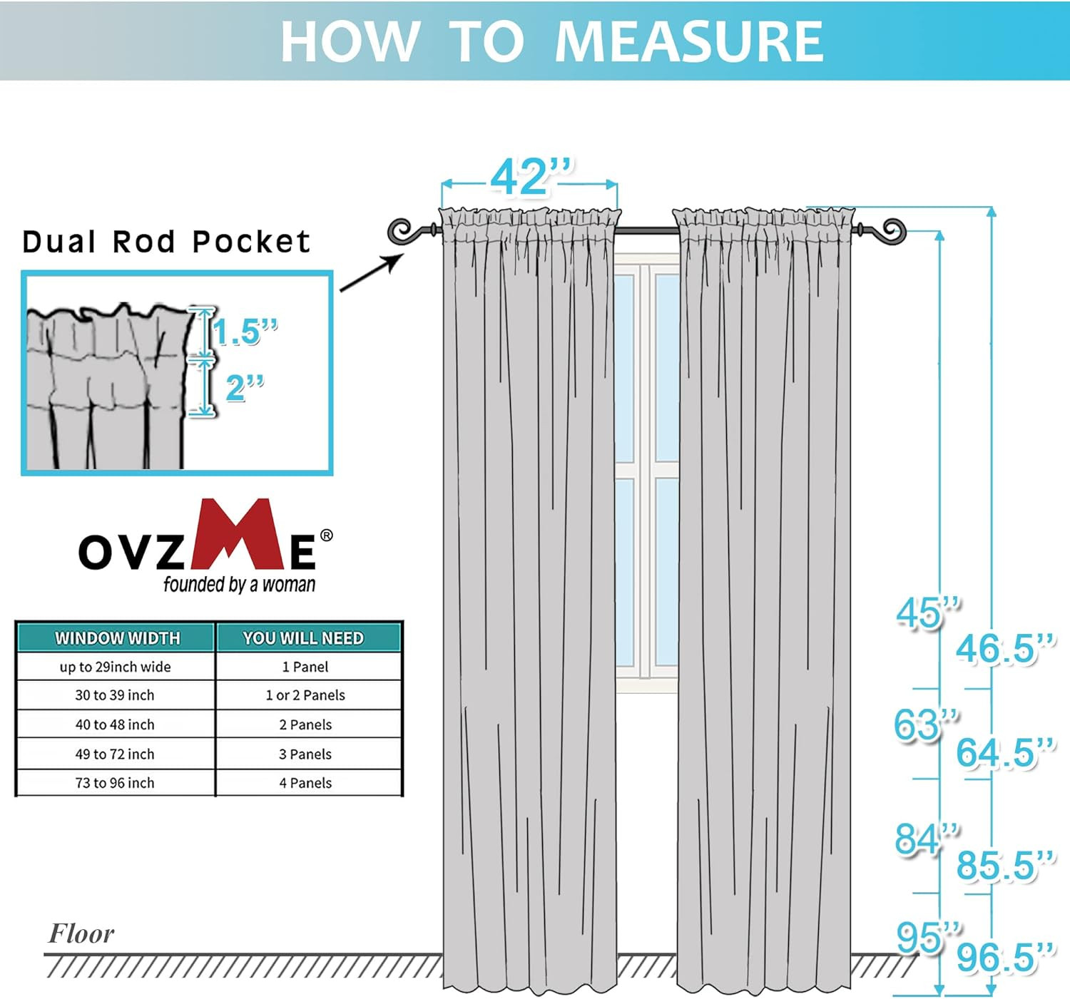 OVZME Bedroom Curtains 2 Panel Sets 84″ 42″W x 84″L (Pack of 2), Sage Green