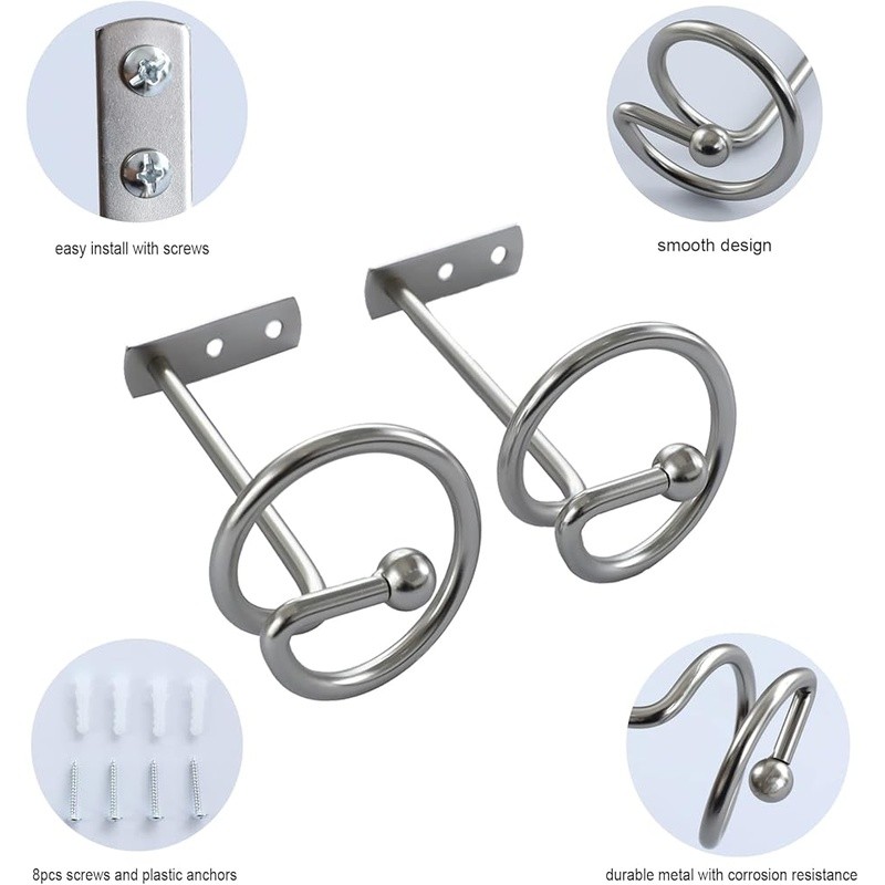 Heavy Duty Vintage Curtain Holdback Metal Mounting Hardware Classic Design New