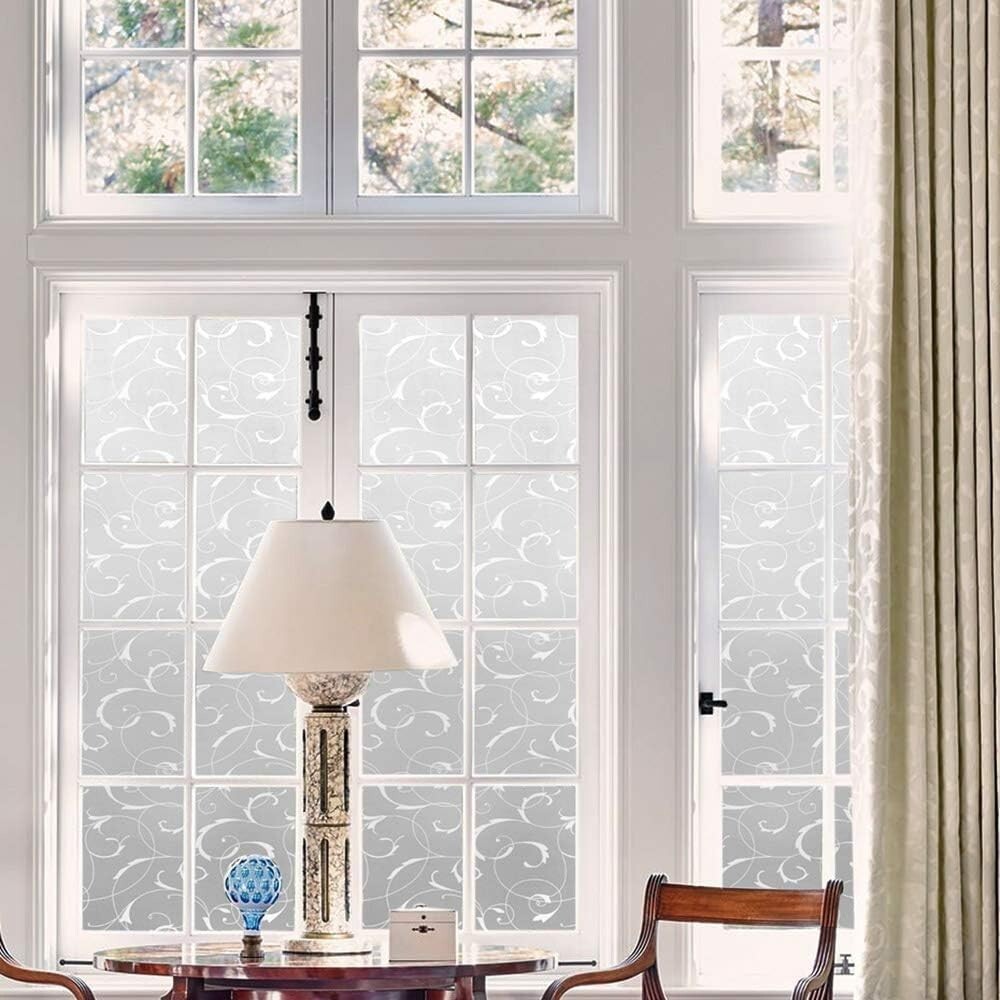 Stylish Window Cling Film, Frosted Glass Design, Easy Removal, 35.4 x 78.7 Inch