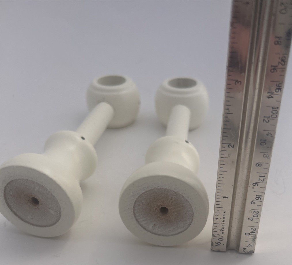 Wall Mounted Curtain Rod Brackets Wooden White Holders for Window Drapery 2 Pcs