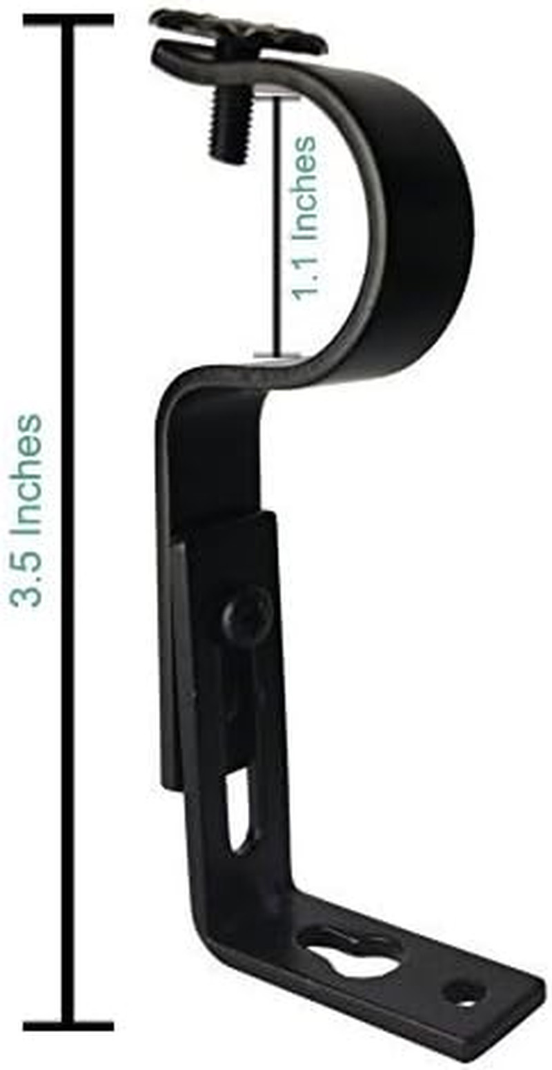 Adjustable Curtain Rod Brackets – Black (Set of 4) Curtain Rod Holder