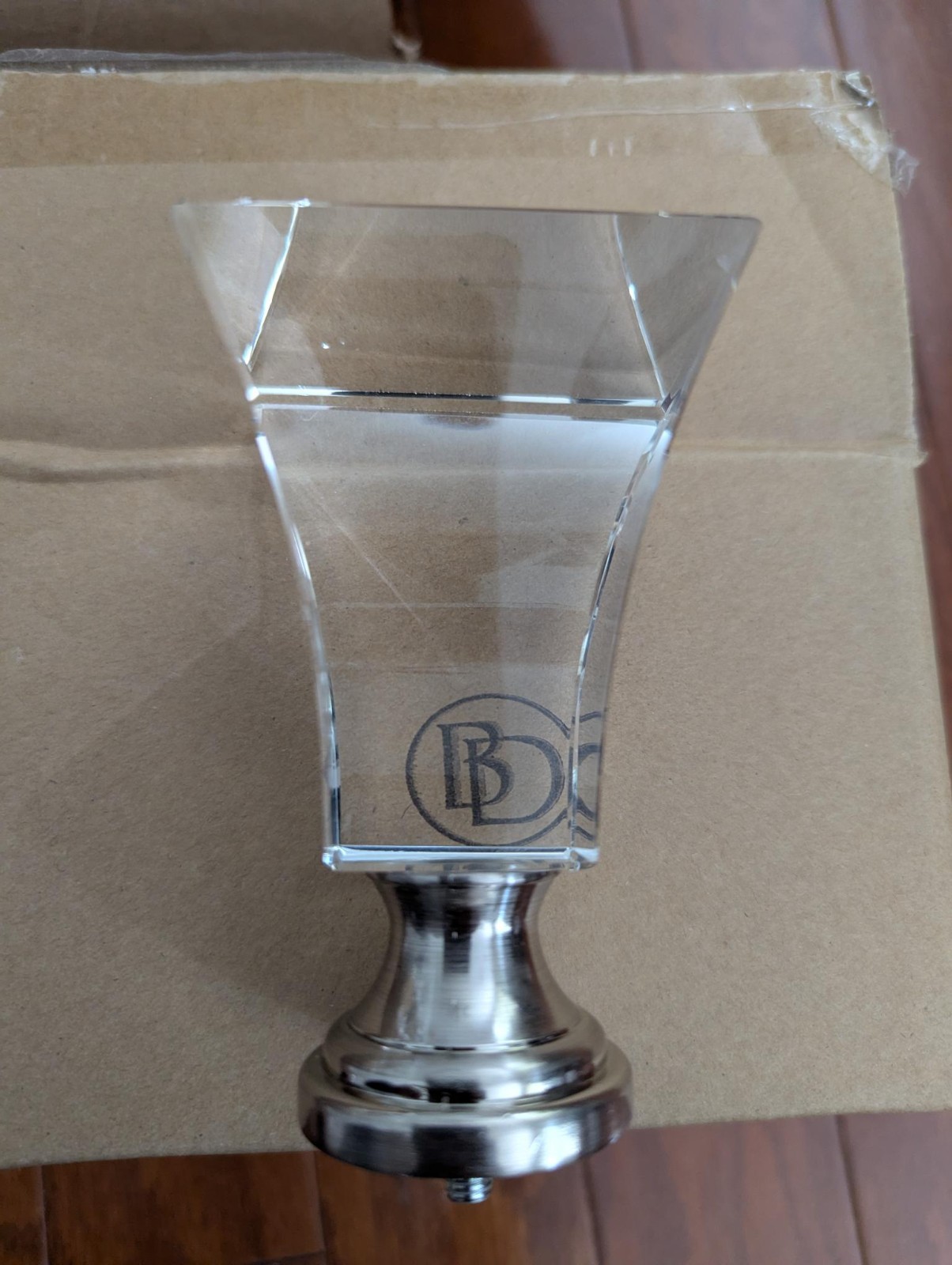 (2) * New * Ballard Designs Crystal Tapered Drapery Finials 1.25 Polished Nickel