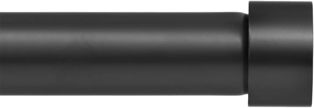 Side Window Curtain Rod End Cap Style Design 1 Inch Pole. 16 to 28 Inch Black