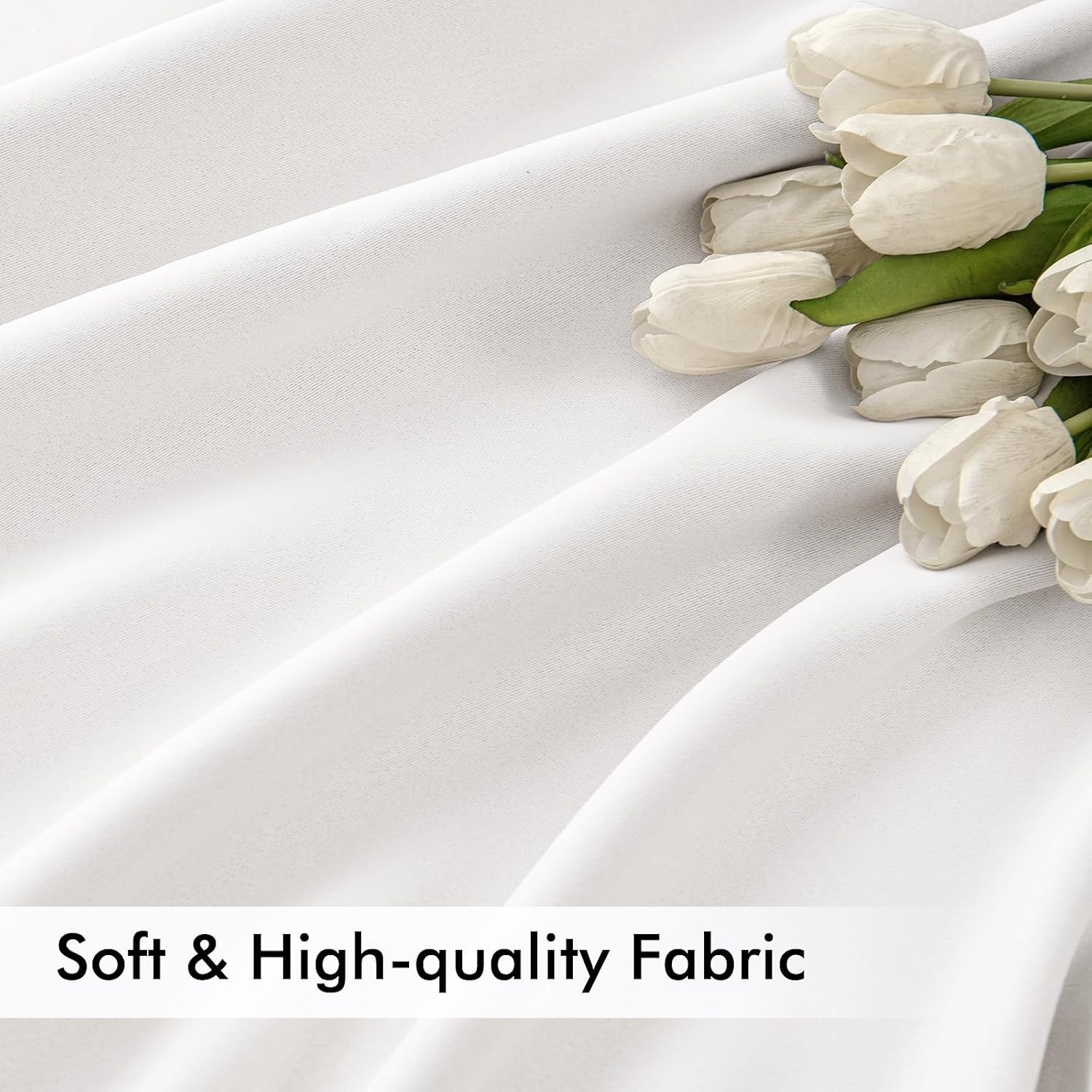 Stylish 96 Inch Blackout Curtain Set in Pure White – Rod Pocket & Pinch Pleat