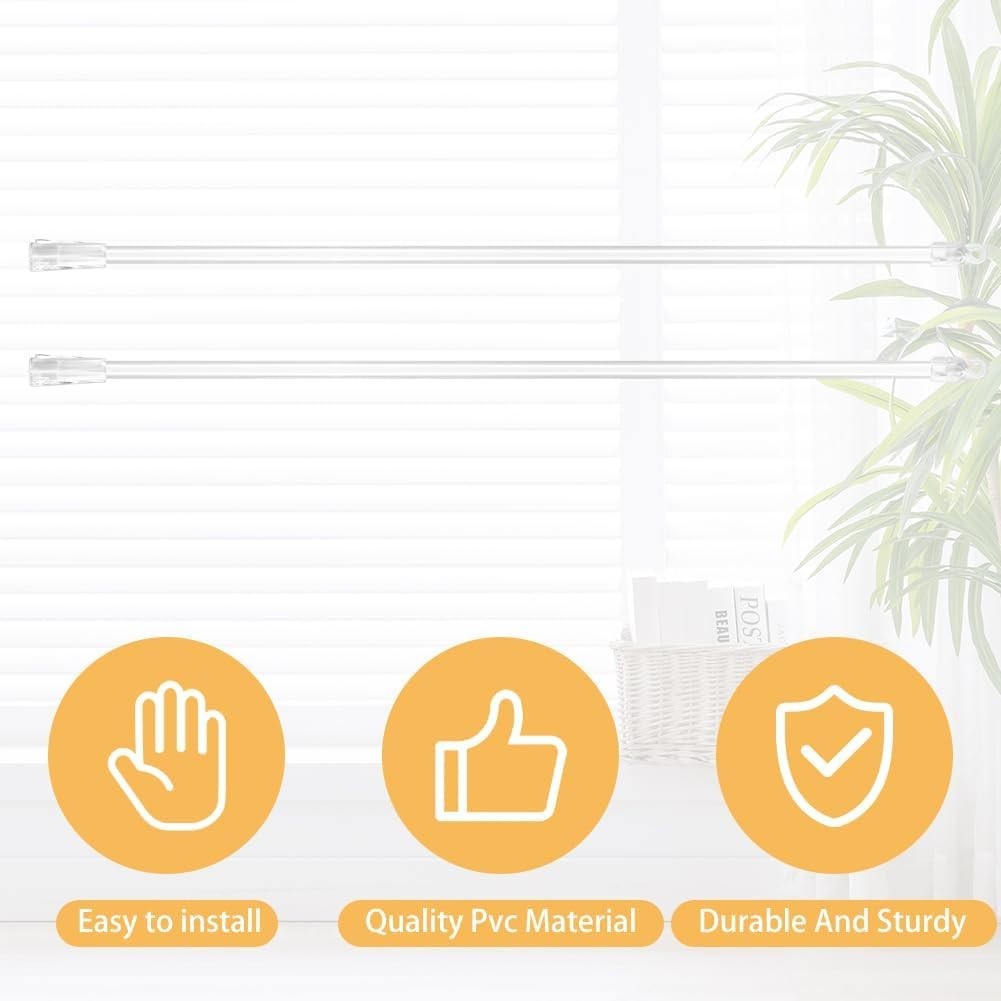 17-Inch Clear Acrylic Blind Wand Set – Easy Install Vertical Replacement 2pcs