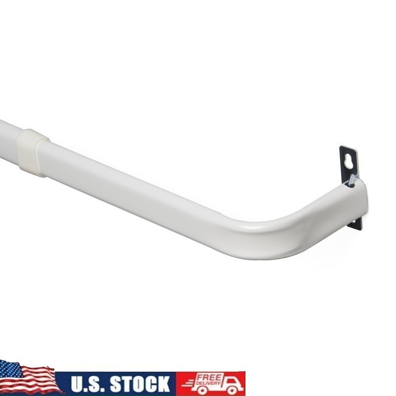 Adjustable Metal Wrap Around Curtain Rod W/ Mounting Hardware Sidelight Control