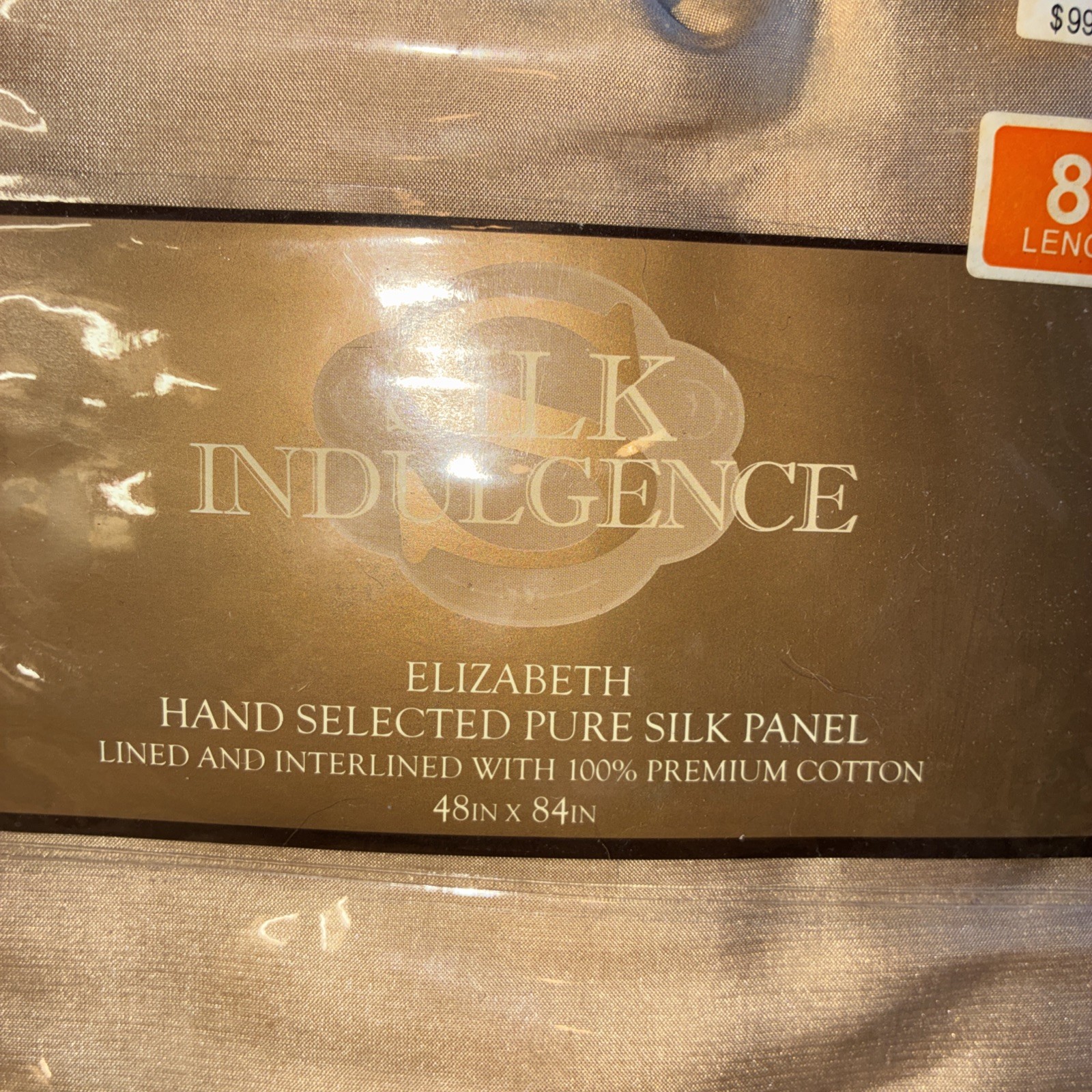 New Silk Indulgence Silk Lined Drapery Panels- 48″x 84” Gold Lot Of 3