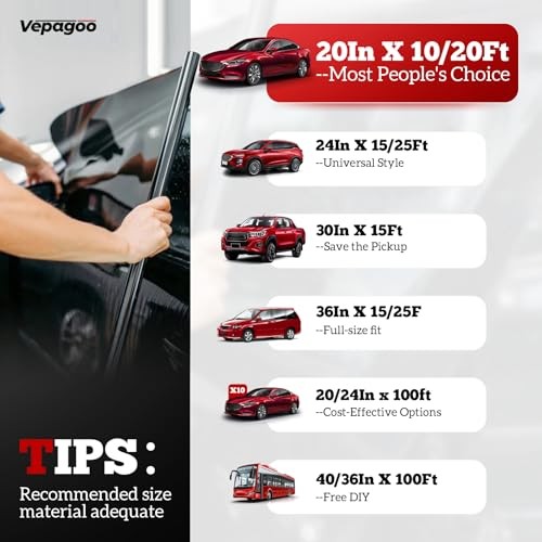 20% VLT Ceramic Car Window Tint Film (24″ x 100FT) – Heat 24in X 100Ft 20% Vlt
